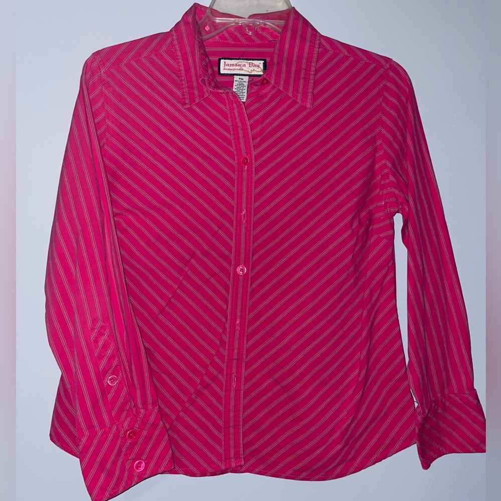 🌸Jamaica Bay Pink Striped Button-Up Shirt